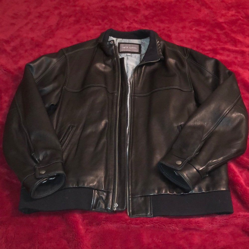 XL Black Leather Jacket - Apt 9